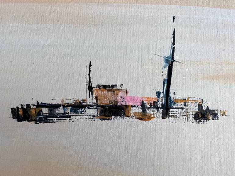 Original Abstract Architecture Painting by Gisela Gaffoglio