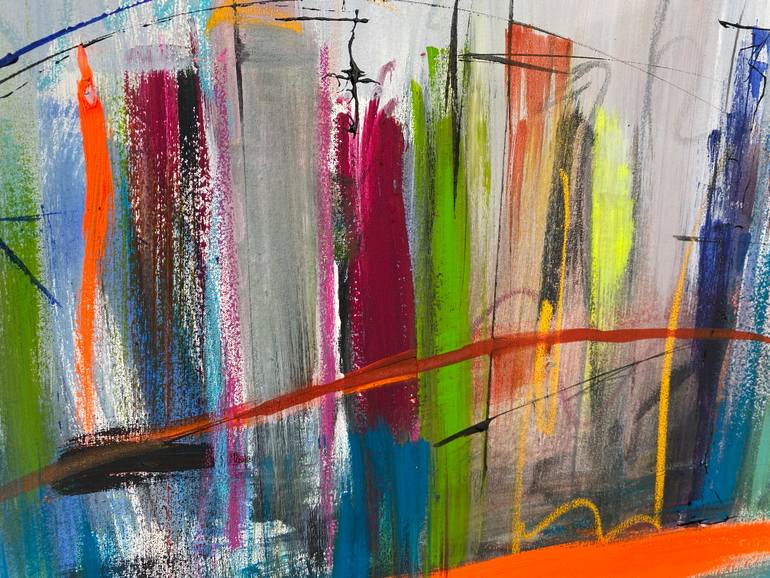 Original Abstract Expressionism Architecture Painting by Gisela Gaffoglio