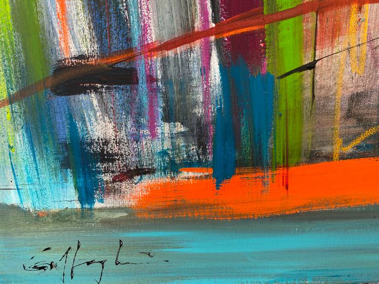 Original Abstract Expressionism Architecture Painting by Gisela Gaffoglio