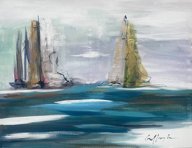 Print of Abstract Expressionism Yacht Paintings by Gisela Gaffoglio