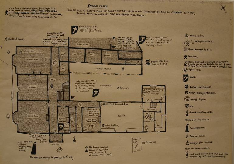 Ground Floor Plan Iv Plan Of Ground Floor Of Borley Rectory After It Was Destroyed By Fire On February 27th 1939 Showing Rooms Damaged By Fire And Drawing By Hannah Taggart