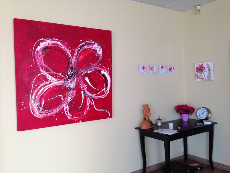 Original Abstract Floral Painting by Kinia Barber