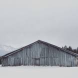 Minimalist Snowy Barn Photography -Landscape by Adrianna MJW