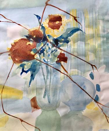 Original Abstract Expressionism Floral Paintings by May Hege Rygel