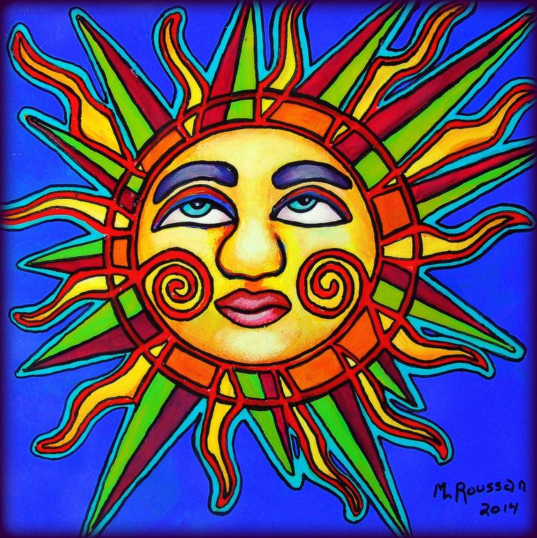 Sun Face Sold Painting By Marv Roussan Saatchi Art