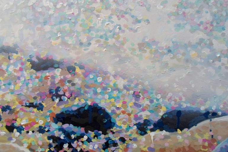 Original Abstract Beach Painting by paul edmondson