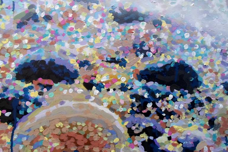 Original Abstract Beach Painting by paul edmondson