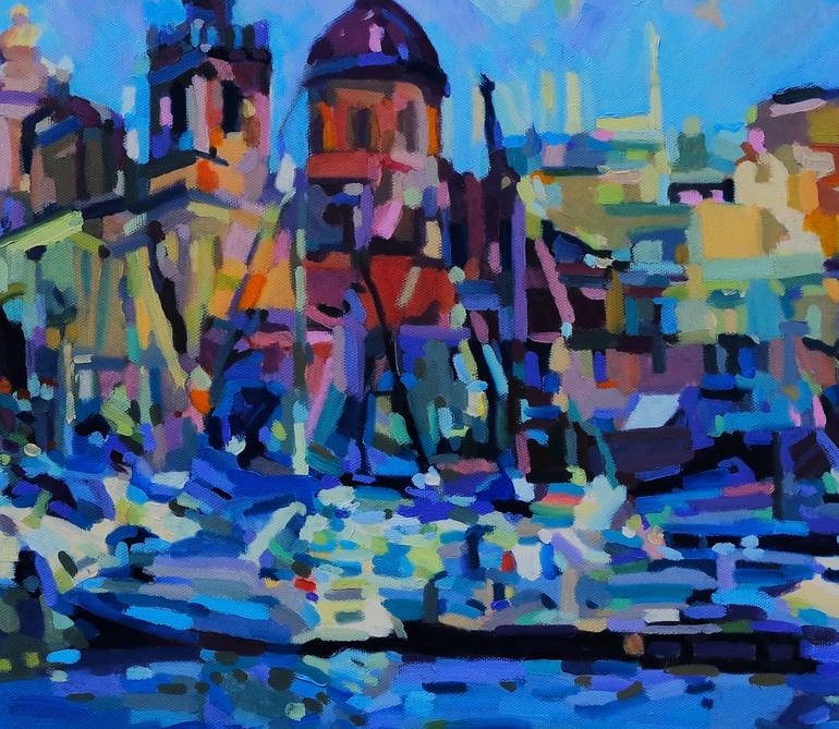 Original Abstract Architecture Painting by paul edmondson