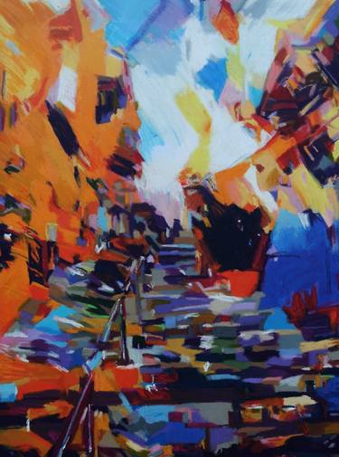 Original Abstract Architecture Paintings by paul edmondson