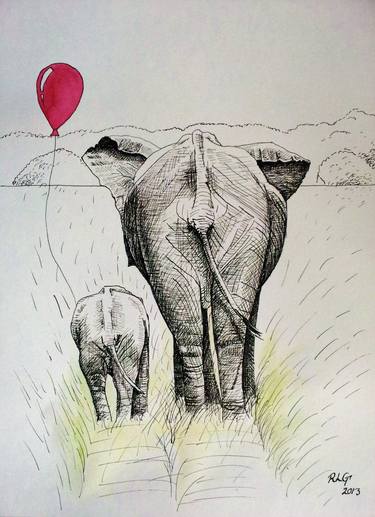 Elephants with Balloon thumb