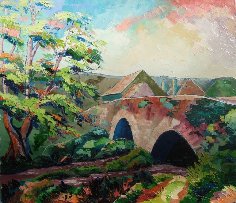 Le Pont De St Benoit Indre Painting By Francoise Magne Saatchi Art