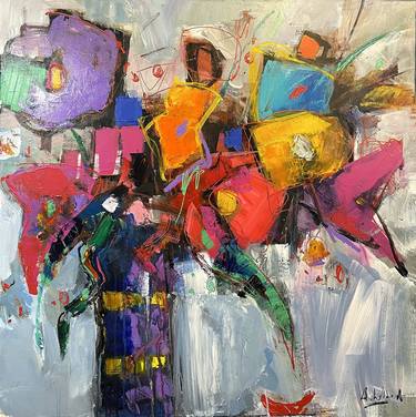 Original Abstract Expressionism Floral Paintings by Allen Wittert