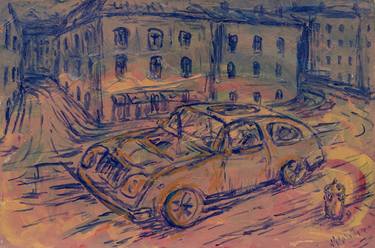 Print of Expressionism Automobile Paintings by George Mekvabishvili