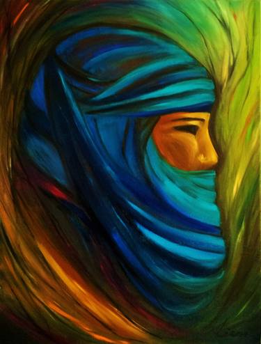 Blue shawl Tuareg woman thumb