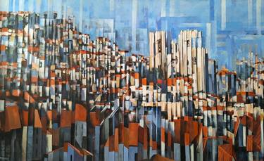 Original Abstract Cities Painting by Rui Carruço