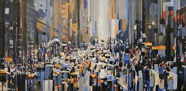 Original Abstract Cities Paintings by Rui Carruço