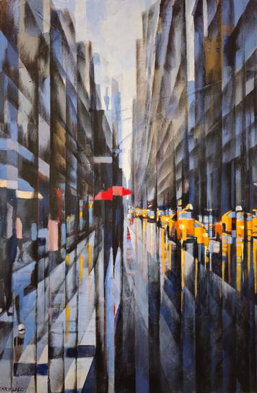 Original Abstract Cities Painting by Rui Carruço