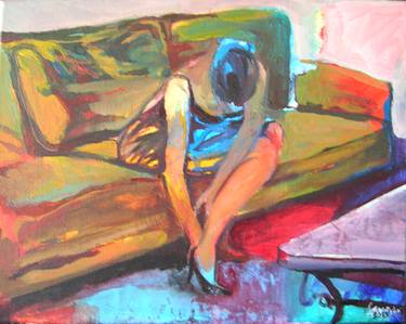 Print of Expressionism Women Paintings by sofi senoglou