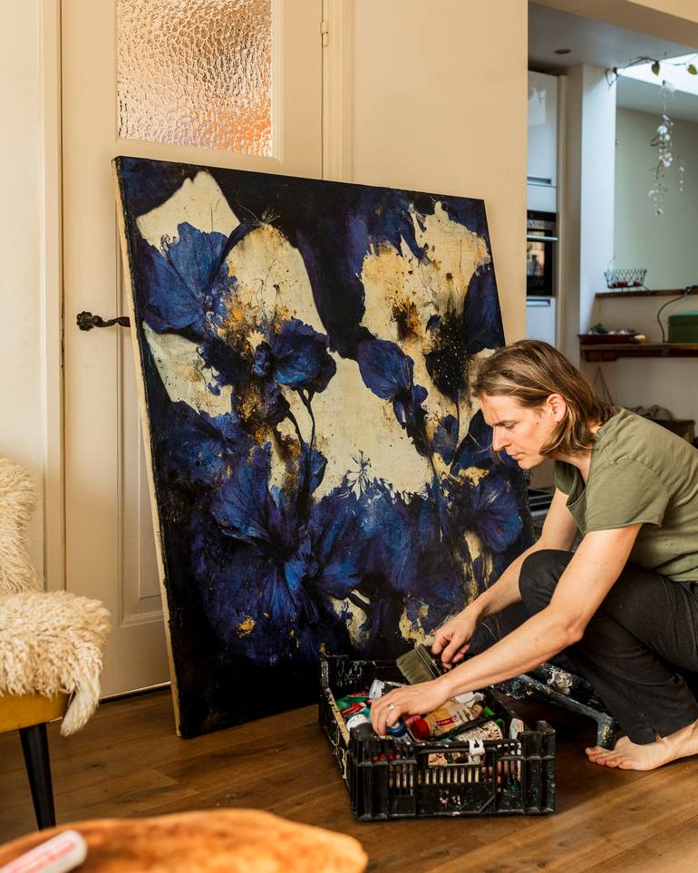 Original Realism Floral Mixed Media by Teis Albers