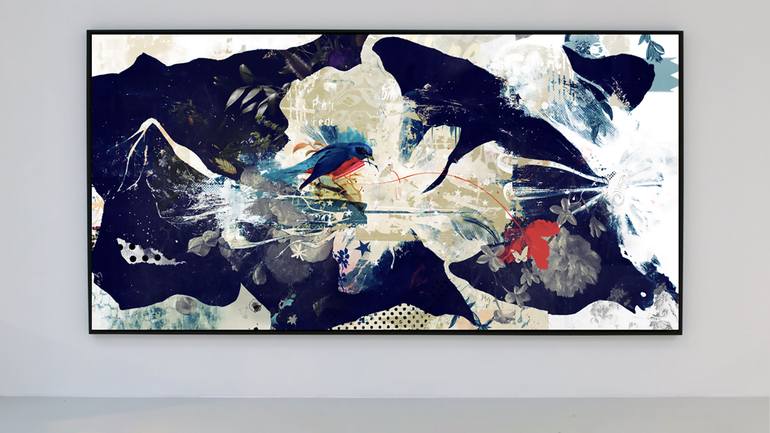 Original Abstract Floral Mixed Media by Teis Albers