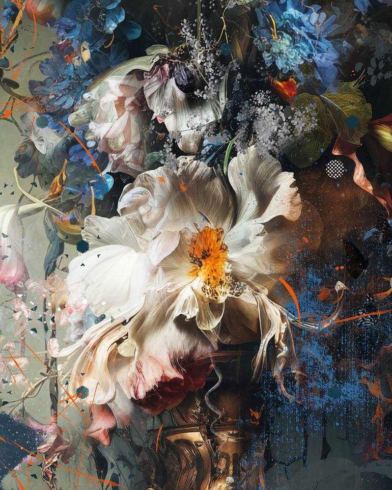 Original Figurative Floral Mixed Media by Teis Albers