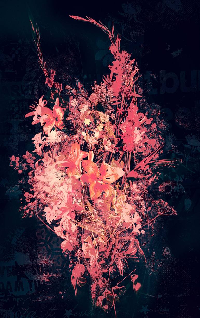 Print of Figurative Floral Mixed Media by Teis Albers