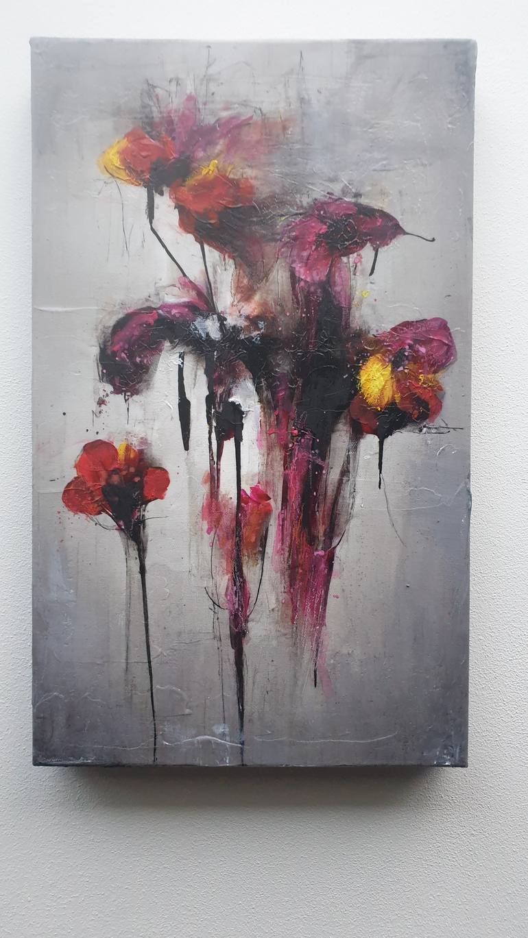 Original Expressionism Floral Mixed Media by Teis Albers