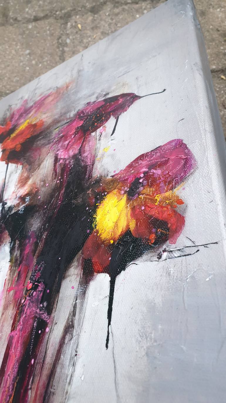 Original Expressionism Floral Mixed Media by Teis Albers