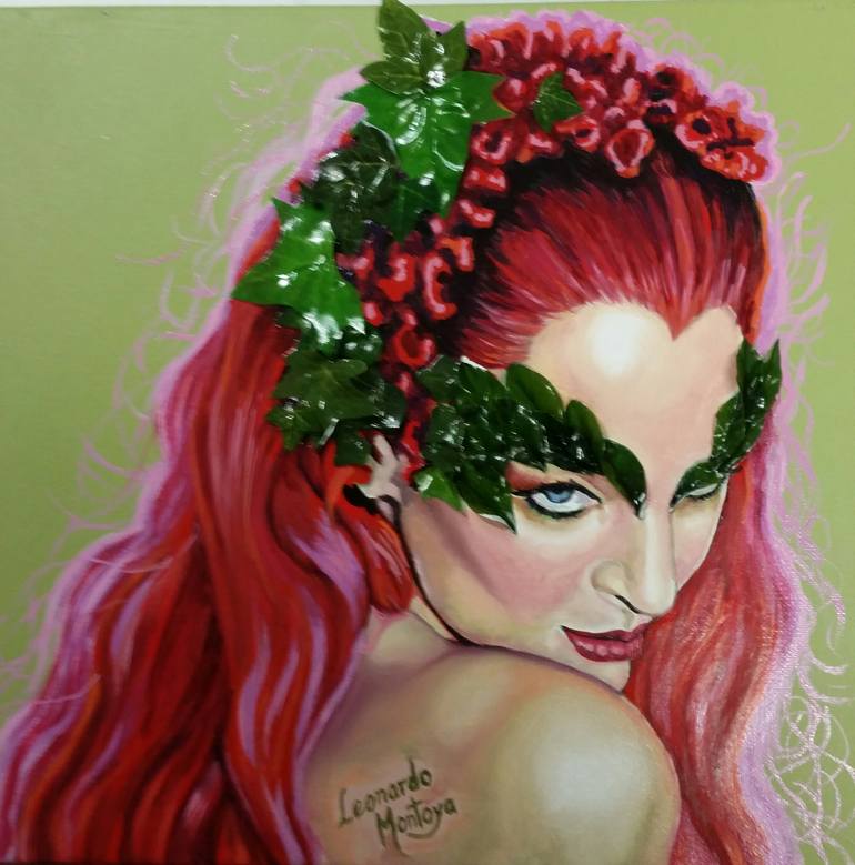 Uma Thurman Poison Ivy Porn - Uma Thurman-Poison Ivy 1997 Painting by Leonardo Montoya | Saatchi Art