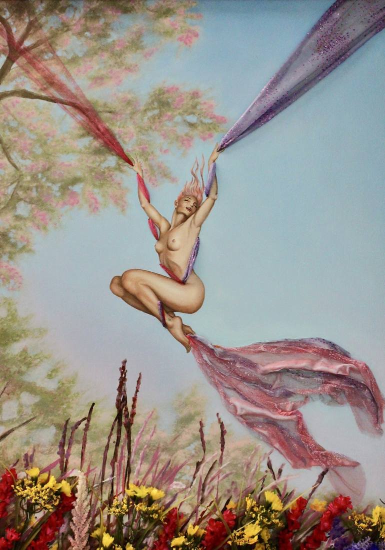 Original Surrealism Seasons Painting by Leonardo Montoya