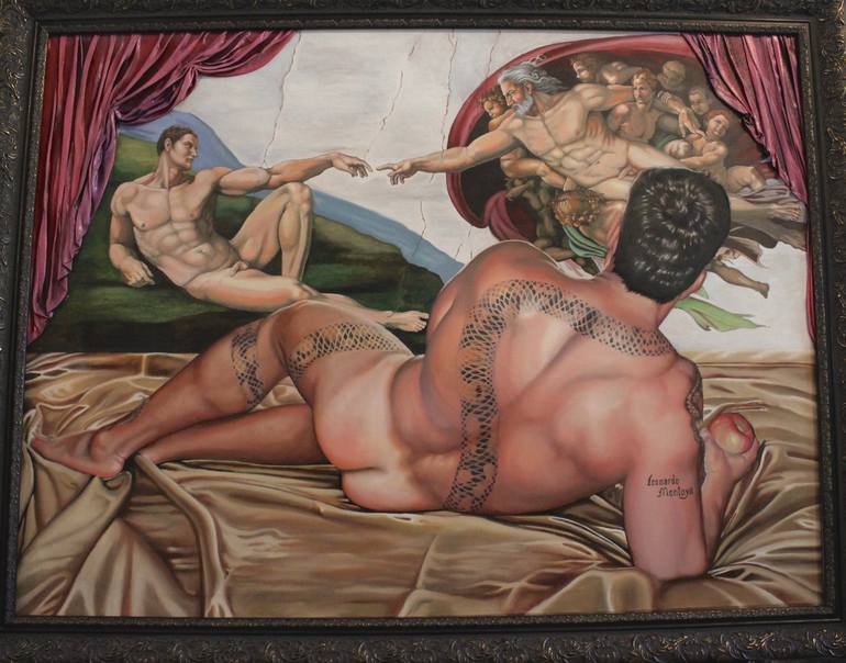 Original Erotic Painting by Leonardo Montoya