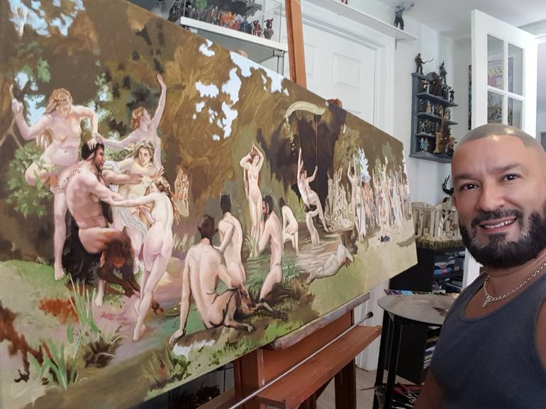 Original Classical mythology Painting by Leonardo Montoya