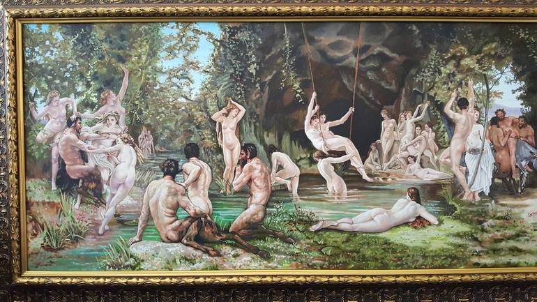 Original Figurative Classical mythology Painting by Leonardo Montoya