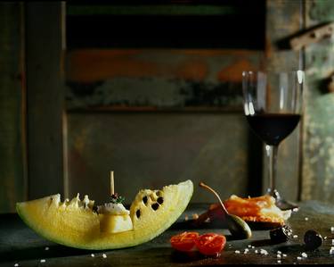 A Yellow Watermelon With a Red Glass Of wine - Limited Edition 1 of 250 thumb