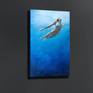 This work expresses relaxation, peace and silence we can feel immersed in water. The work is done with oil paint on canvas and finished with protective varnish.