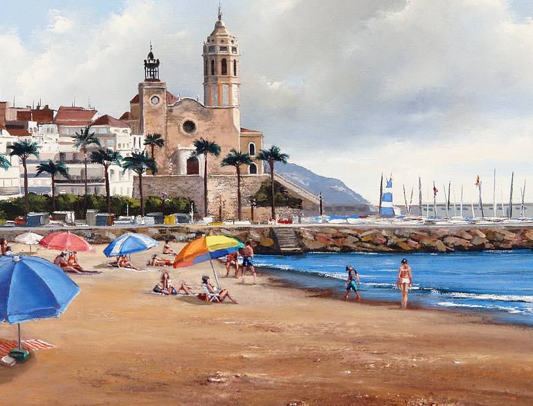 Original Fine Art Beach Painting by Jordi Sugranes