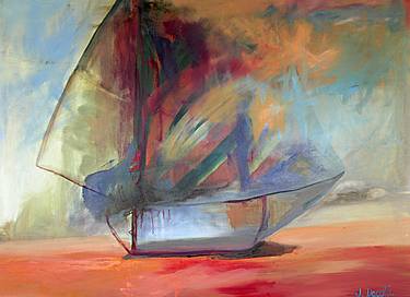 Original Abstract Expressionism Boat Paintings by Jen Dacota