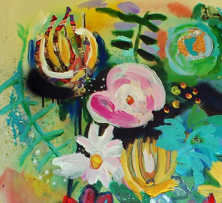 Original Abstract Expressionism Floral Painting by Jen Dacota