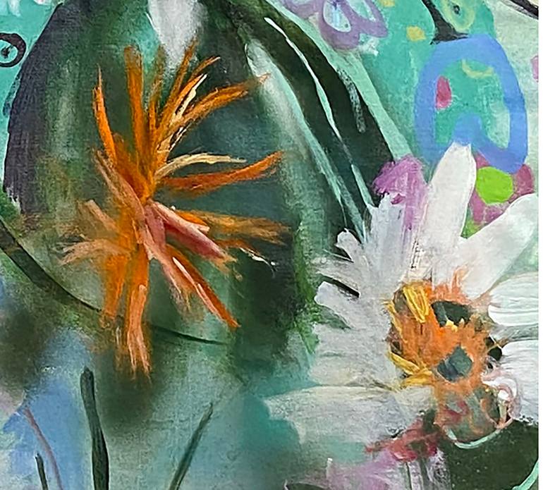 Original Abstract Floral Painting by Jen Dacota