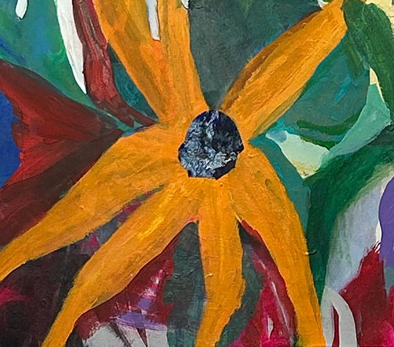 Original Abstract Floral Painting by Jen Dacota