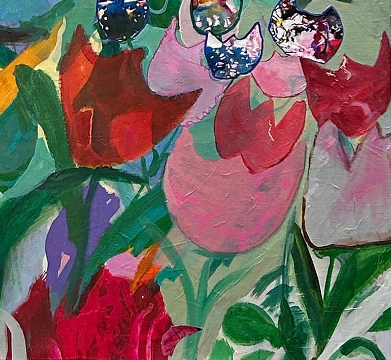 Original Abstract Floral Painting by Jen Dacota