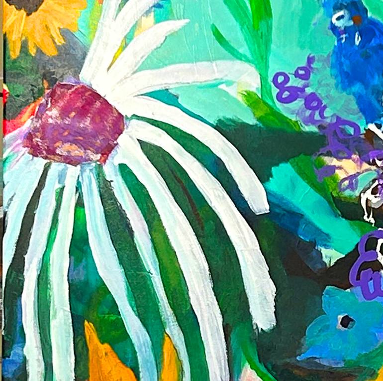 Original Abstract Floral Painting by Jen Dacota