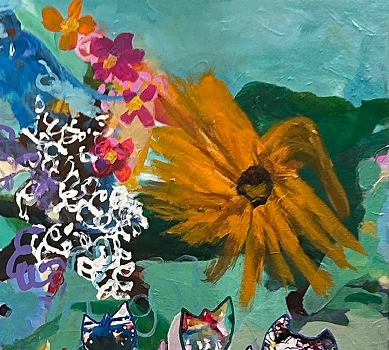 Original Abstract Floral Painting by Jen Dacota