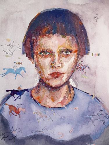 Original Impressionism Portrait Painting by Jaime Fernández