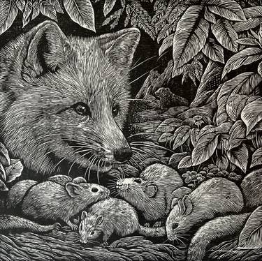 Print of Realism Animal Printmaking by lokanath pradhan