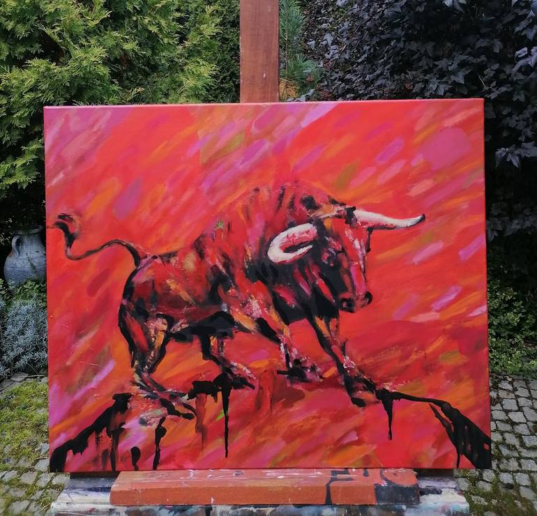 Original Expressionism Animal Painting by Anna Bartnicka