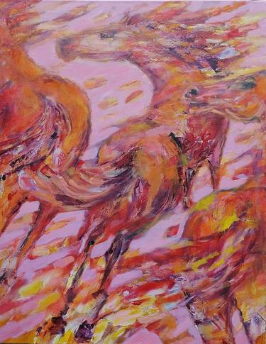 Original Expressionism Horse Paintings by Anna Bartnicka