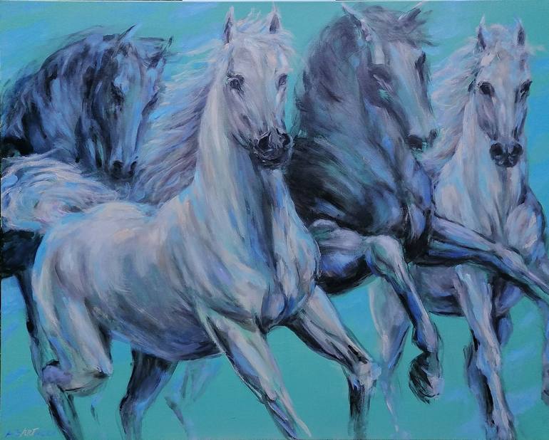 Original Figurative Horse Painting by Anna Bartnicka