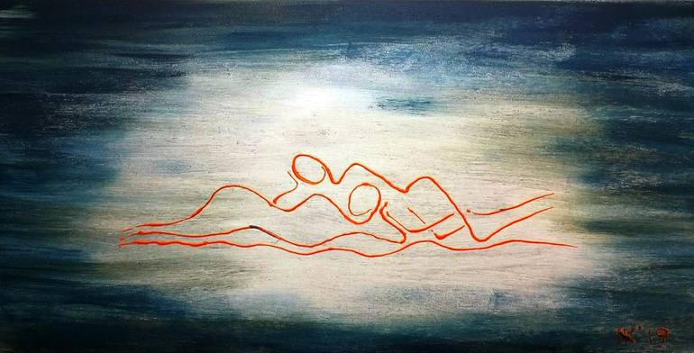 Relaxation in a dark room Painting by Michael Jiliak | Saatchi Art
