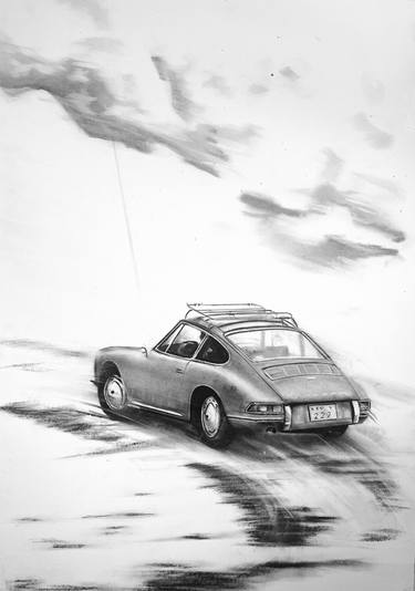 Original Photorealism Automobile Drawings by Denny Stoekenbroek